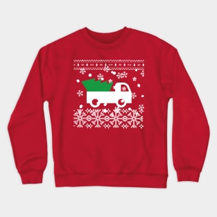 Ugly Christmas sweater design with a truck and Christmas tree Crewneck Sweatshirt